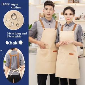 Tablier en toile imperméable à la mode coréenne pour femmes Logo personnalisé pour supermarché <span class=keywords><strong>restauration</strong></span> café boulangerie vêtements de travail lait thé boutiques cafés - Product Image 6