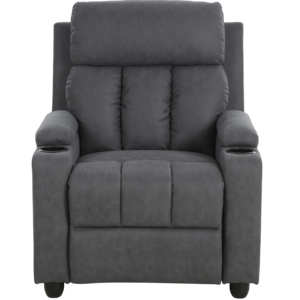 Poltrona <span class=keywords><strong>reclinabile</strong></span> moderna in tessuto SX-81419H con portabicchieri, imbottitura in schiuma ad alta densità e telaio in legno con molle insacchettate - Product Image 2