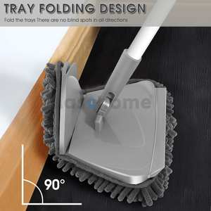 Masthome 2 trong 1 giống cây chổi 360 tam giác gấp Làm Sạch Sàn microfiber san hô lông cừu Chenille pad tam giác phẳng lau - Product Image 4