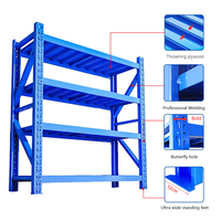 Étagères Industrielles en Acier à 5 Niveaux, Couleur Personnalisée, Anti-Rouille, Capacité de 100kg-500kg/Niveau, Taille Personnalisable pour
