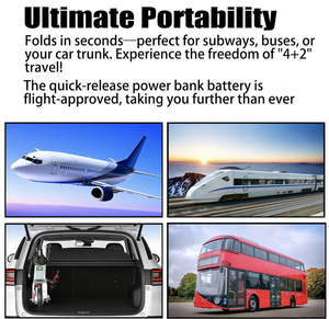 Bicicleta Eléctrica Plegable Archi X G-C10 de 10 Pulgadas con Fibra de Carbono, Motor Trasero sin Escobillas de 24V 240W, Frenos de Disco Hidráulicos, Batería de Litio - Product Image 4