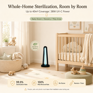 Lampe de désinfection <span class=keywords><strong>UVC</strong></span> sans ozone 38W, fabrication professionnelle OEM ODM, avec logo personnalisé et démarrage retardé de 30 secondes pour les propriétaires de marques mondiales - Product Image 3