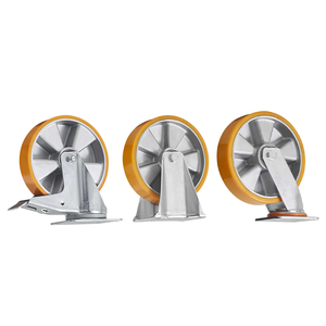 6 8 Zoll Industrie fabrik Direkt liefern PU und Aluminium Schwenk platte abschließbare europäische Hoch leistungs rolle - Product Image 1