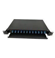 Fibre optique haute densité imperméable 12-144 cœurs ODF SC/LC Duplex 1U Montage en rack 2-24 ports Panneau de brassage certifié CE SM/OM3/OM4/OM5