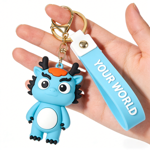 Gantungan Kunci Karakter Kartun Lucu Cantik, Liontin Tas, Boneka PVC Biru, Gantungan Kunci 3D Custom - Product Image 2