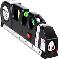 Niveau laser multifonctionnel, kit de niveau laser standard à lignes croisées avec règles métriques 8ft/2.5M