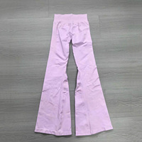 Pantalon de yoga évasé sans couture respirant pour femme, legging de course moulant rehausseur de fessier, pantalon de sport à jambe large à séchage rapide – Grande Vente