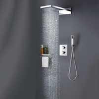 Nouvel arrivage Mélangeur thermostatique à effet pluie en laiton de haute qualité pour salle de bain Ensemble de douche encastré moderne Mélangeurs de douche muraux