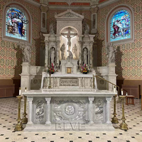 BLVE Intérieur Église Décoratif Design Moderne Religieux Saint Statues Sculpture À La Main En Marbre Autels Table