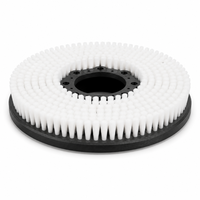 Brosse ronde en nylon blanc PA66 avec base en plastique noir, taille et longueur des poils personnalisées