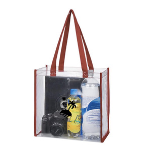 Оптовая продажа, прозрачная пляжная сумка с принтом логотипа, рекламная Подарочная сумка для покупок, прозрачная виниловая сумка из ПВХ для женщин и мужчин - Product Image 4