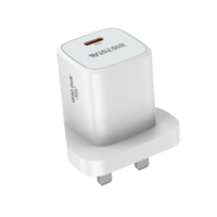 Chargeur rapide GaN WISESIR 30W, prise UK, adaptateur mural Type-C, AC100-240V, compact, portable, matériau ignifuge