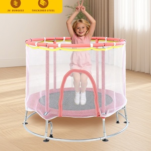 Trampolín Redondo de 48 Pulgadas para Niños Pequeños con Red Protectora, Material de PVC Suave, Seguro para Interiores y Exteriores, Mini Trampolín para Niñas - Product Image 3