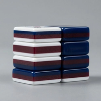 60 Pièces de Mahjong en Acrylique à 4 Couches, Motif Bois, pour Jeu de Société Chinois, Japonais, Américain, Thème Évasion en Bord de Mer, avec Plateau de Jeu