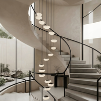 Lustre suspendu sur mesure pour escalier avec abat-jour, luminaires de plafond LED modernes et créatifs pour salon à double plafond