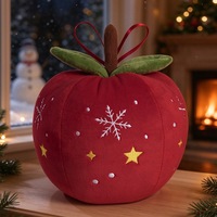 Coussin Pomme Rouge de Noël en Peluche avec Logo OEM, Coussin de Canapé, Décorations de Noël, Cadeaux du Nouvel An, Poupées