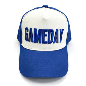 Gorra de Béisbol de Dos Tonos con Bloques de Color, Bordado 3D Personalizado con la Letra GAMEDAY, Perfil Alto, Ajustable, Estilo Dad Hat para el Día del Partido - Product Image 6