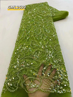 Soirée brodée paillettes dentelle tissus pour robe de mariée perlé coloré paillettes prix usine africain Tulle dentelle bleu fête