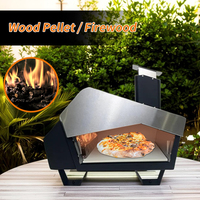 Four à pizza portable de 13 pouces, double alimentation (bois et gaz naturel), pour usage domestique, fêtes de famille, en acier inoxydable