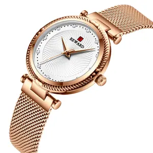 Beloning 22007 Beroemde Zwarte Meisje Quartz Horloge Luxe Mesh Band Waterbestendig Kleine In Voorraad Casual Horloge