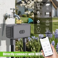Controlador de Riego Inteligente WiFi Tuya de 2 Salidas, Temporizador de Riego Inteligente con Control por Aplicación y Voz, Temporizador de Riego Automático para Jardín