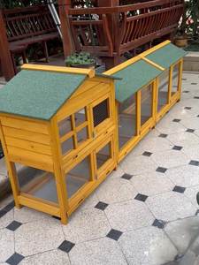 Cage en bois résistante aux intempéries pour lapins, poulets et pigeons, niche pour animaux à plusieurs niveaux pour jardin/patio. - Product Image 6