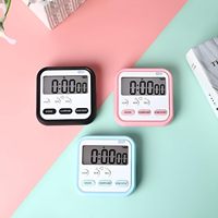 Timer Dapur Digital Elektronik Kustom dengan Alarm, Kontrol Jarak Jauh, Ramah Lingkungan, Plastik, Baterai AAA, Layar LCD Besar