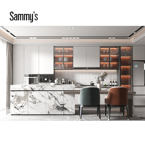 Cao cấp tùy chỉnh óc chó rắn gỗ Modular tủ bếp tường với vòi nước Phụ kiện phổ biến cho thạch anh hoặc đá cẩm thạch bàn - Product Image 3