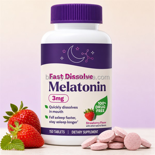 3Mg 5Mg 10Mg 12Mg 60Mg Vitamin B6 L-Theanine Fast Dissolve Melatonin Tablets for Sleep