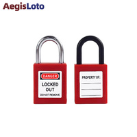 Cadenas de sécurité industriel en nylon PA66 avec anse en acier de 25 mm, étiquette personnalisée, multicolore - Anse en acier