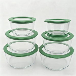 Hộp đựng thức ăn bằng thủy tinh borosilicat cao cấp có nắp đậy kín khí, an toàn với lò vi <span class=keywords><strong>s</strong></span>óng và tủ đông, dùng để đựng thức ăn thừa - Product Image 1