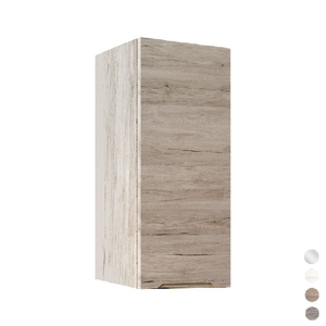 Meuble mural Talia 35x75x20 cm en chêne gris, rangement de cuisine droit - Product Image 1