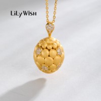 Collier pendentif sphérique plaqué or vintage avec pavé de zirconiums cubiques, breloque boule nid d'abeille texturée, bijoux fins rétro