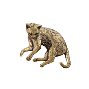 고양이 장식을위한 골동품 청동 게으른 큰 놀이 컬렉션 공예 주조 기법 모델 제품 유형 - Product Image 4