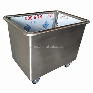 Stainless steel soaking trolley for hospital laundry