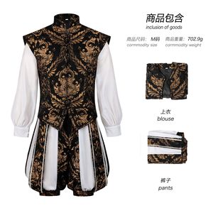 Costume da Uomo Re Elisabetta Principe di Tudor Henry, Lussuoso Gilet Ricamato e Pantaloni a Zampa, Stile Medievale Inglese Rinascimentale - Product Image 3