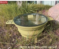 Boîtes à lunch Bento en silicone pour le stockage des aliments en Offre Spéciale rond écologique Récipient de stockage des aliments pliable résistant à la chaleur