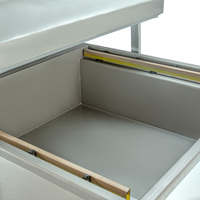 Machine de rétrécissement sous vide à double chambre profonde de grand volume de vente d'usine pour emballer le sac vertical de poche de sauce liquide de fromage de viande de nourriture