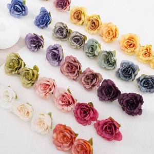 Têtes de roses artificielles Maria, fleurs en soie pour artisanat DIY, décoration intérieure, arrangement de boîte cadeau - Product Image 3