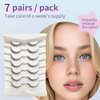 Cils volumineux 3D en PBT, effet fourrure de fée, lot de 7 paires, faux cils légers, style formel, maquillage des yeux