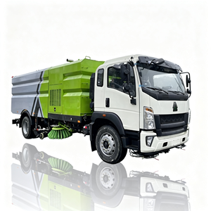 รถกวาดถนน Howo 4x2 จากจีน ปรับแต่งพวงมาลัยได้ มาตรฐานไอเสีย Iso Ccc สำหรับรถกวาดถนน - Product Image 1