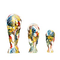 Trophée de football Coupe Héraclès Édition Pays Libres USA-Canada-Mexique 2026, design drapeau bleu blanc rouge, cadeau sportif, modèle pour la maison