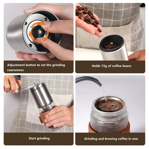 <span class=keywords><strong>Filtre</strong></span> de brassage 3 en 1 cafetière portable moulin à grains <span class=keywords><strong>lavable</strong></span> S304 corps moulin à café manuel <span class=keywords><strong>avec</strong></span> <span class=keywords><strong>filtre</strong></span> intégré - Product Image 4
