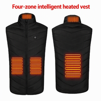 Gilet chauffant électrique en polyester haute densité à 9 zones en fibre de carbone, alimenté par USB, 3 réglages de température, personnalisable pour le ski