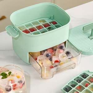 Press-Type Ice Cube Mold <b>Box</b> for Freezer, Easy Press to Release Ice, Ice Cube Tray with Storage Bin 2 Trays 1 Ice Bucket & Scoop - Product Image 2