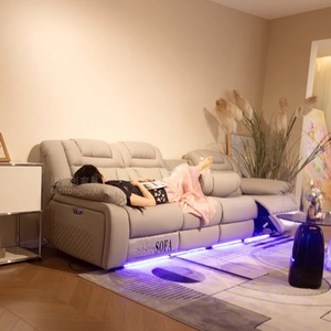 Sofá Cama Moderno de Piel Sintética con Función Reclinable, Diseño de Respaldo Acolchado de 4 Plazas para Sala de Estar - Product Image 3