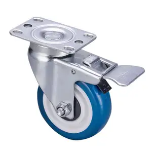 Roda Kastor Depan Kursi Roda PU 3 4 5 Inci Plastik Rollator Walker Caster