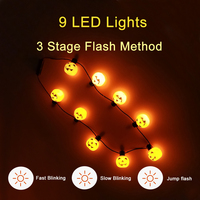 Collier Citrouilles Géantes Lumineuses pour Halloween, Décoration Portable avec 9 Lumières LED pour Séances Photo et Événements