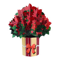 Carte de vœux 3D pop-up en forme de sapin de Noël, art papier, cadeau, cartes d'invitation, ensemble pour Noël, Nouvel An, fête, école, décoration de la maison