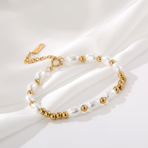 Fashion <b>Charm</b> Trendy Gold Plated Waterproof Stainless Steel <b>Bracelet</b> Mixed Designs Stock Female Party - Product Image 6